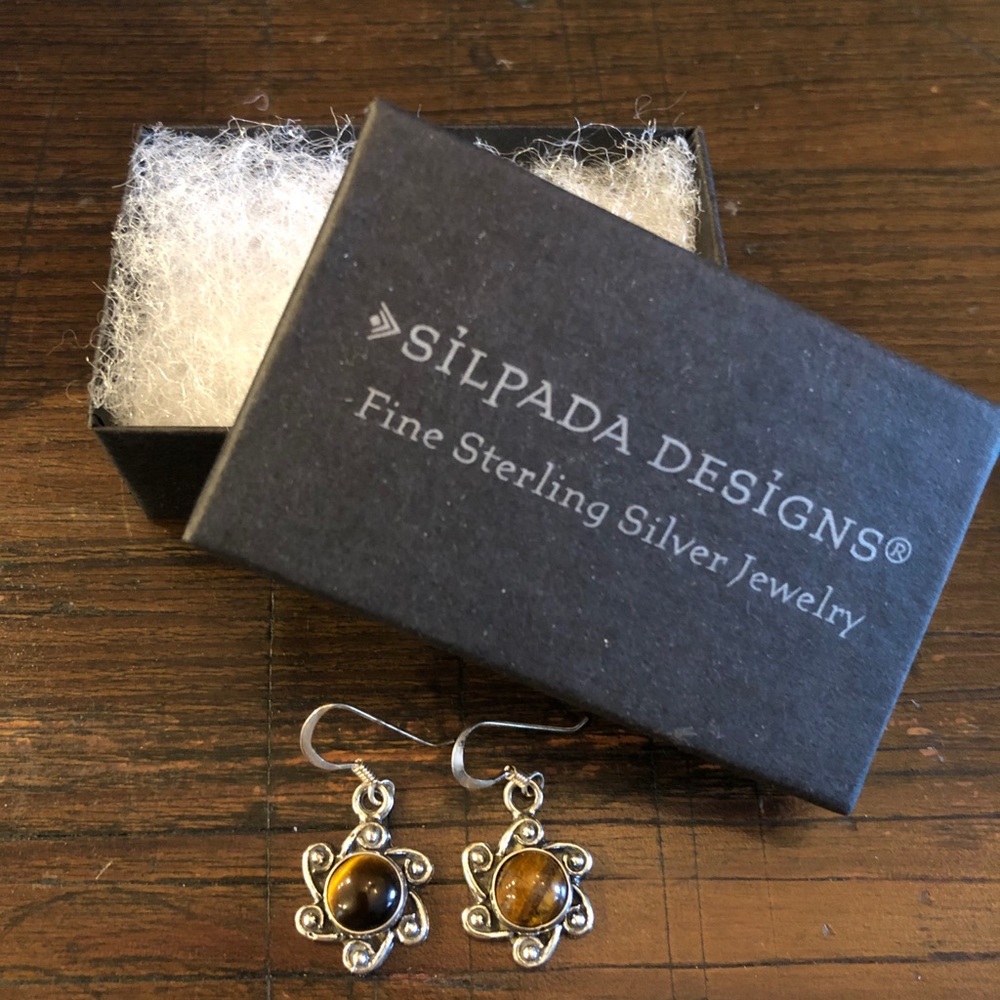 Tigers Eye Sterling Earrings